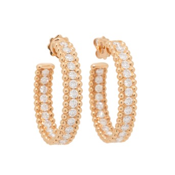 Elegante Steck-Creolen beidseitig ausgefasst mit Brillanten zus. 2,93 ct. 