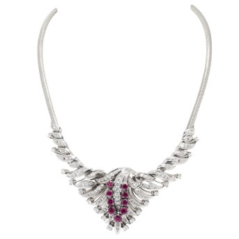 Prächtiges Collier mit Rubinen und Diamanten