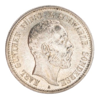 Fürstentum Schwarzburg-Sondershausen/Silber - 2 Mark 1896/A, Fürst Karl Günther,