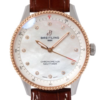 BREITLING Navitimer 32 Ref. A77320 'MOP Daimonds' Damenuhr, Box und Papiere.