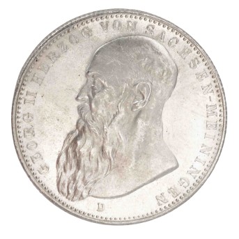 Sachsen-Meiningen/Silber - 2 Mark 1902/D, Herzog Georg II.,