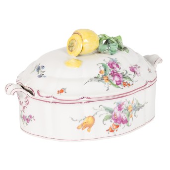 NYMPHENBURG, Deckelterrine mit Zitronenknauf, 20. Jh.