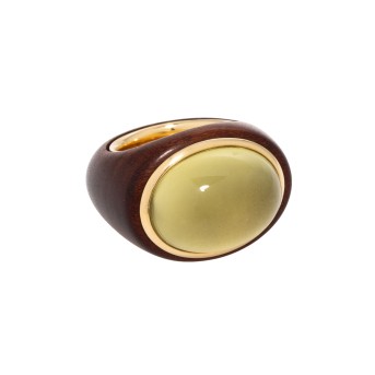 SCHEFFEL Ring mit Lemon Quarz Cabochon,