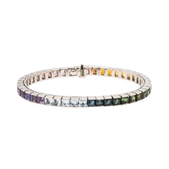 Regenbogenarmband mit 44 Farbsteinen,