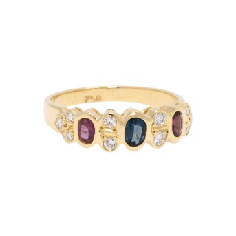 Ring mit 10 Brillanten von zus. ca. 0,30 ct,