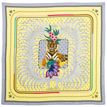 HERMÈS Seidentuch "TIGRE ROYAL FLEURI".