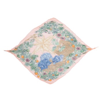 HERMÈS plissiertes Seidencarré "PASSIFLORES".