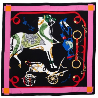 HERMÈS Foulard "TOUT EN CARRÉ", 140x140cm.