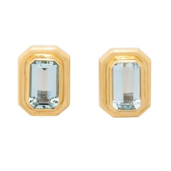 Ohrclips mit Aquamarinen zus. ca. 5 ct,
