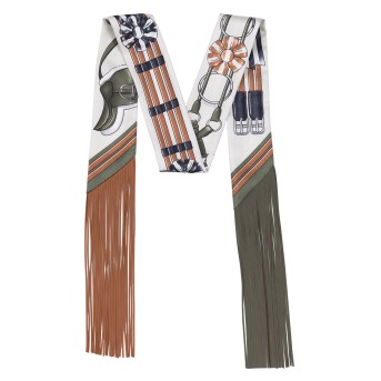 HERMÈS HERMÈS Twilly mit Lederfransen 'JUMPING'.