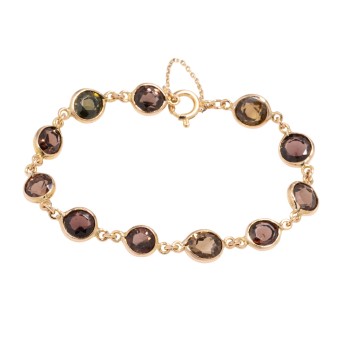Armband mit 11 natürlichen facettierten Zirkonen,