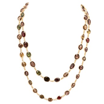 Lange Kette aus facettierten natürlichen Zirkonen,