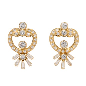 Ohrringe mit Diamanten von zus. ca. 2,6 ct,