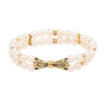Akoya Perlenarmband mit Brillanten