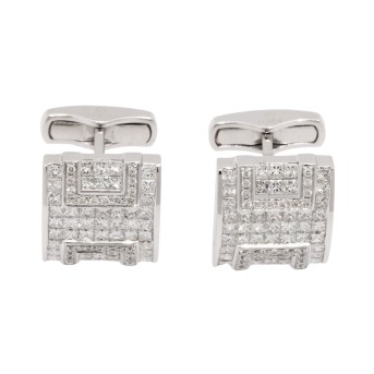 Manschettenknöpfe mit Diamanten von zus. ca. 3,64 ct,