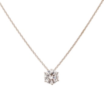 Collier mit Solitär-Brillant von ca. 0,92 ct,