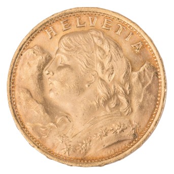 Schweiz/GOLD - 20 Sfr. Vreneli 1935/LB,