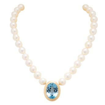 WEMPE WEMPE Perlencollier mit Topas-Mittelteil
