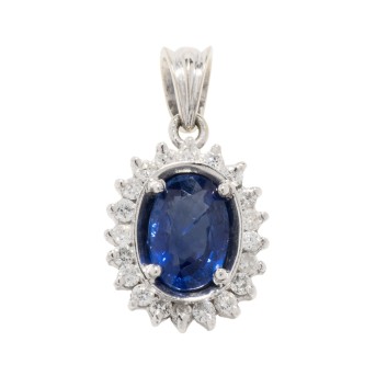 Anhänger mit Ceylon-Saphir und Brillanten