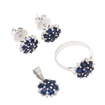 Schmuckset mit Saphiren und Brillanten