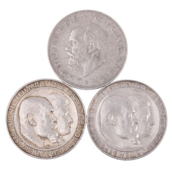 Dt. Kaiserreich/SILBER - 3x 3 Mark,