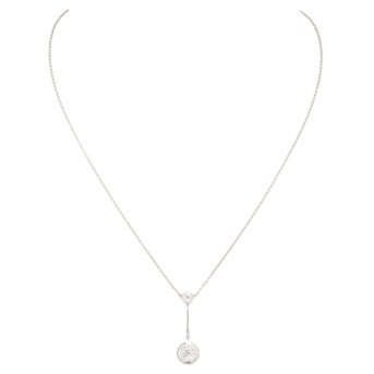 Art Déco Collier mit 2 Altschliffdiamanten,