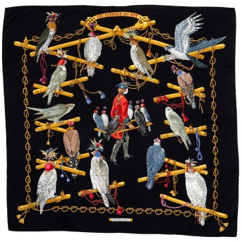 HERMÈS HERMÈS Seidencarré 'LES OISEAUX DU ROY'.