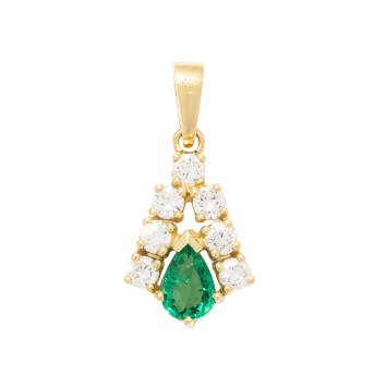 Anhänger mit Smaragd 0,47 ct (punz.) und Brillanten