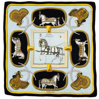 HERMÈS HERMÈS Seidencarré 'GRAND APPARAT',
