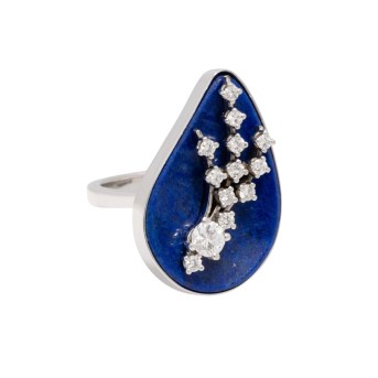 Ring mit Lapislazuli und Brillanten