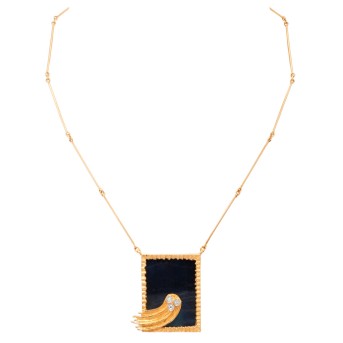 LAPPAONIA Collier mit Spektrolithplatte