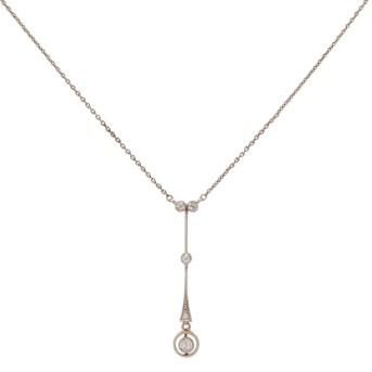 Art Déco Collier mit Altschliffdiamanten