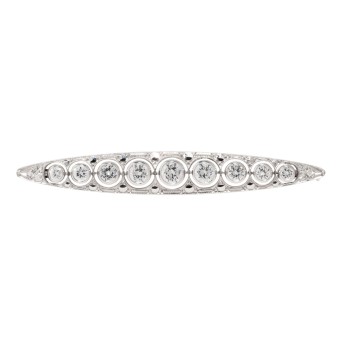 Art-Déco Brosche mit Brillanten zus. ca. 2,10 ct,