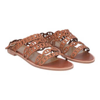 HERMÈS Sandalen 'KALLISTE CHAINE D'ANCRE', Gr. 39.