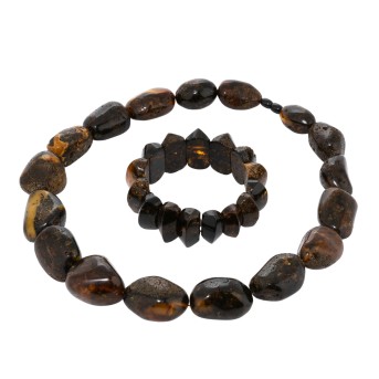 Konvolut 2-teilig aus Bernsteinschmuck,