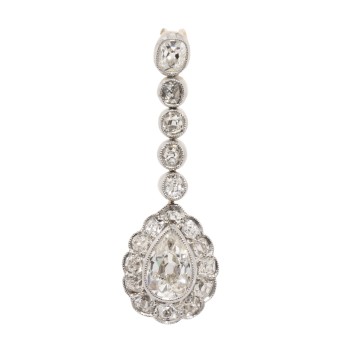 Art-Déco Anhänger mit Altschliffdiamant-Tropfen ca. 0,60 ct,