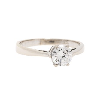 Solitärring mit Brillant von 0,86 ct (punz.),