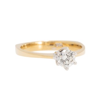 Solitärring mit Brillant ca. 0,50 ct,