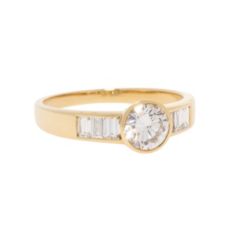 Ring mit Brillant ca. 0,75 ct,
