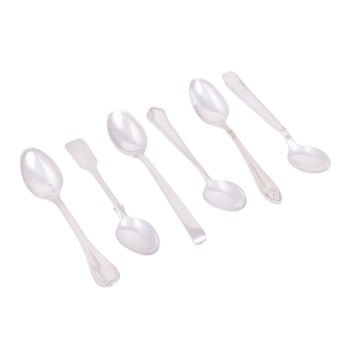 ROBBE & BERKING Mokkalöffel-Set, 6tlg., 20. Jh.,