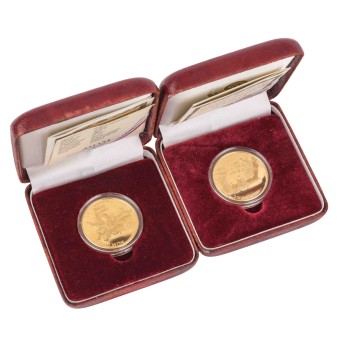 2 x Südkorea / Gold - 25.000 Won der Jahre 1987/1988,