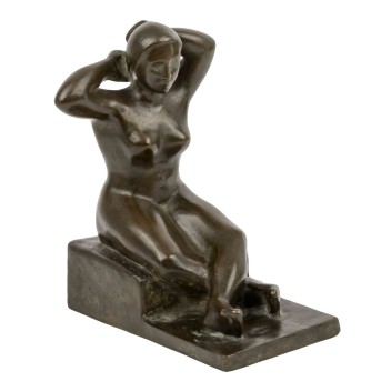 MONOGRAMMIST FG (Bildhauer 19./20. Jh.), "Sitzende beim Frisieren", 1947,