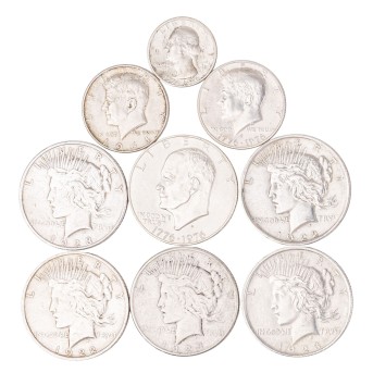 USA/SILBER – kleines Konvolut Silbermünzen mit insg. 147g fein,
