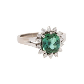 KURTZ Ring mit Turmalin ca. 1,7 ct und Brillanten