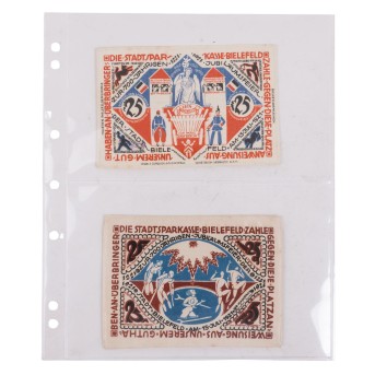 Bielefeld - Notstoffgeld, 2x 25 Mark 1921 zum 700-Jahr-Feier