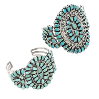 NAVAJO USA 2 Armspangen mit Türkisen