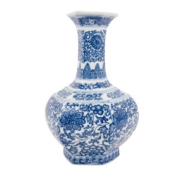 Blau-weisse Porzellanvase. CHINA.