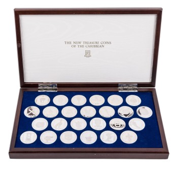 Jungferninseln/SILBER 25x 25 Dollar 1988 "The new treasure coins of the Caribbean"