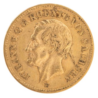 Dt. Kaiserreich /GOLD - Sachsen, Johann 20 Mark 1873-E