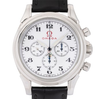 OMEGA De Ville Olympic Herren-Chronograph Ref. 4846.20.32 mit Emaille-Zifferblatt.